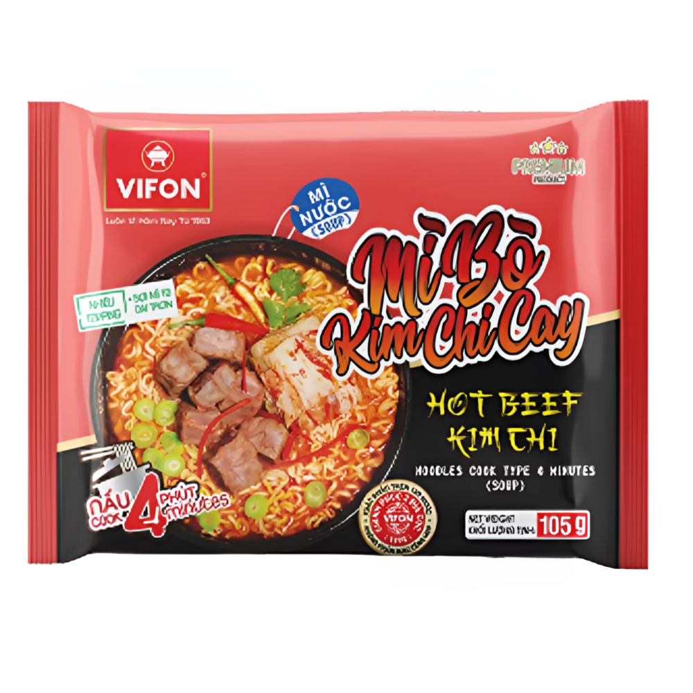 비폰 매운 김치 우육면 105G 팩